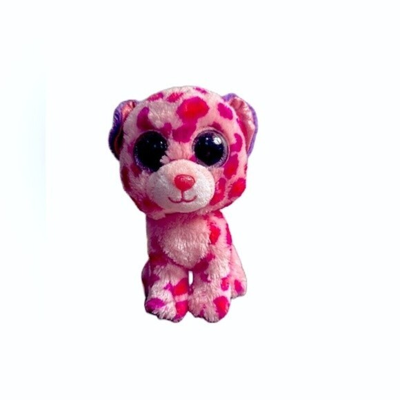 Ty Beanie Boos Glamour Cat Leopard Pink and Purple - Picture 1 of 3
